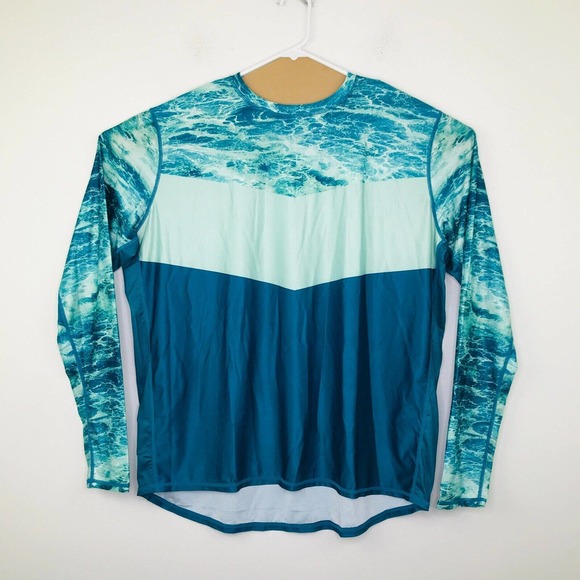 StunShow Other - Stunshow Men's 3XL Fishing Shirt Blue Green Seawater Long Sleeve NWT BS21